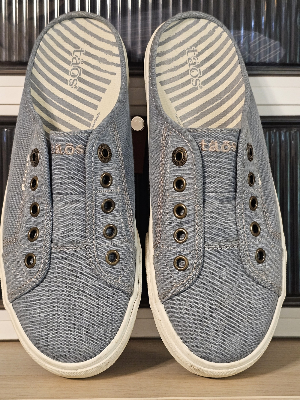 Taos Footwear Light Blue Slip-On Canvas Loafers